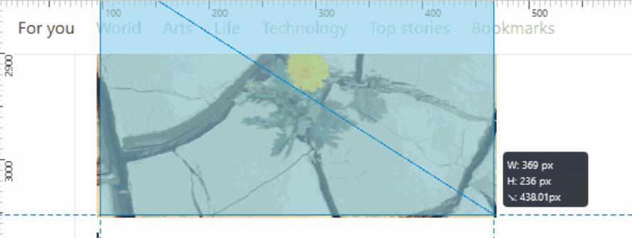 A screenshot of the measuring tool in Firefox