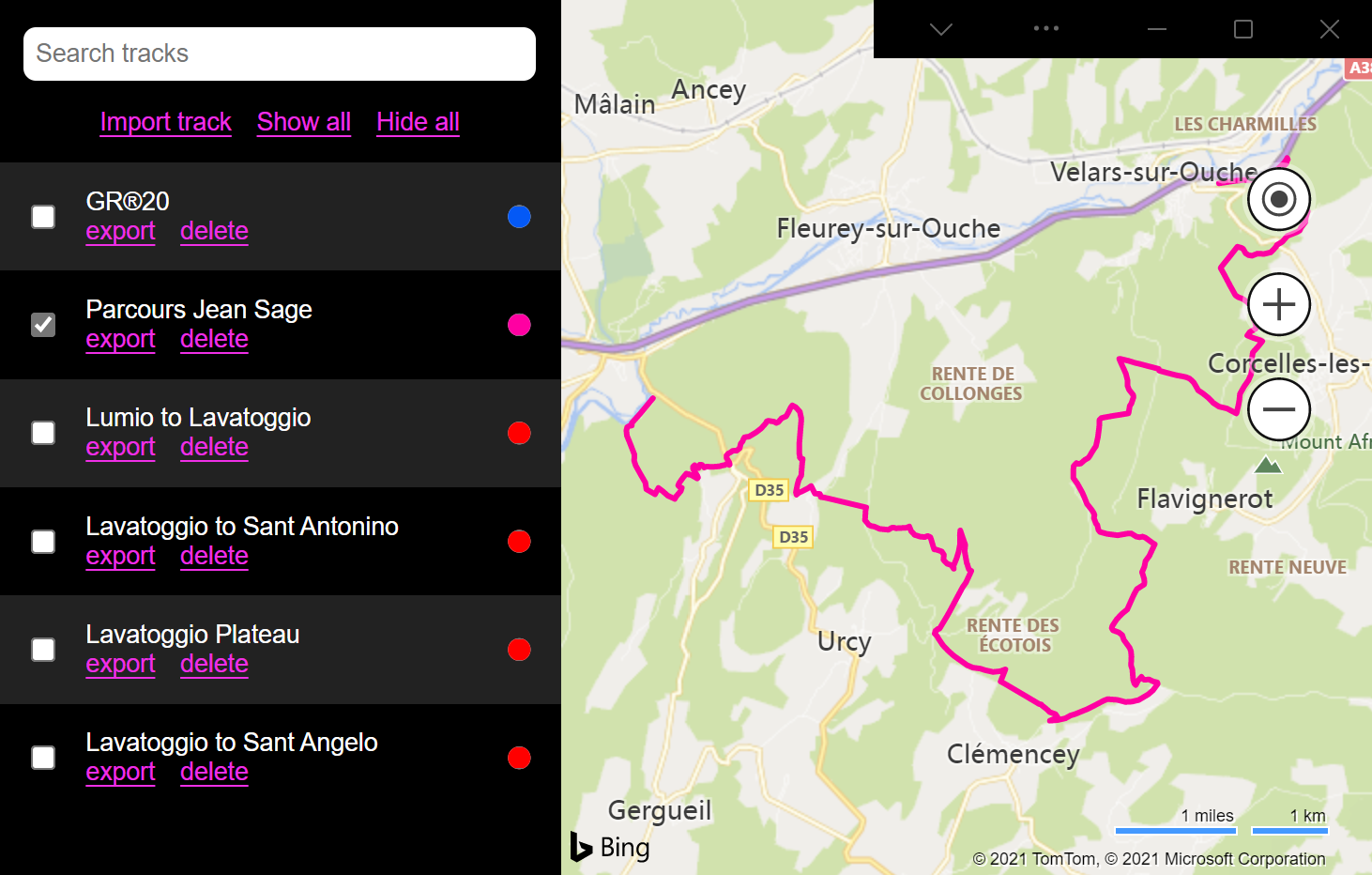 thumbnail of the my-track PWA sample app