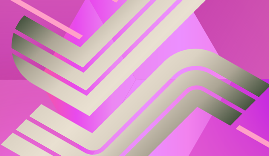 A close up of the State of JS 2024 logo, showing the letter J and S, stylized, against a pink background.